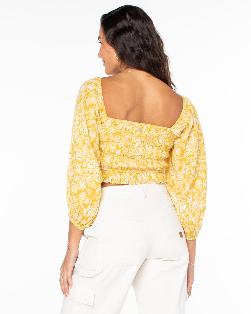 Women Roxy® Sorrento Shores Tops Yellow | GDYO-78310
