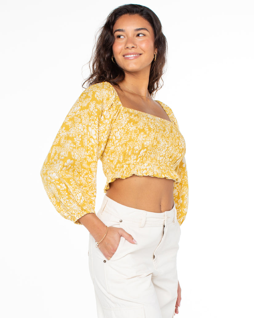 Women Roxy® Sorrento Shores Tops Yellow | GDYO-78310