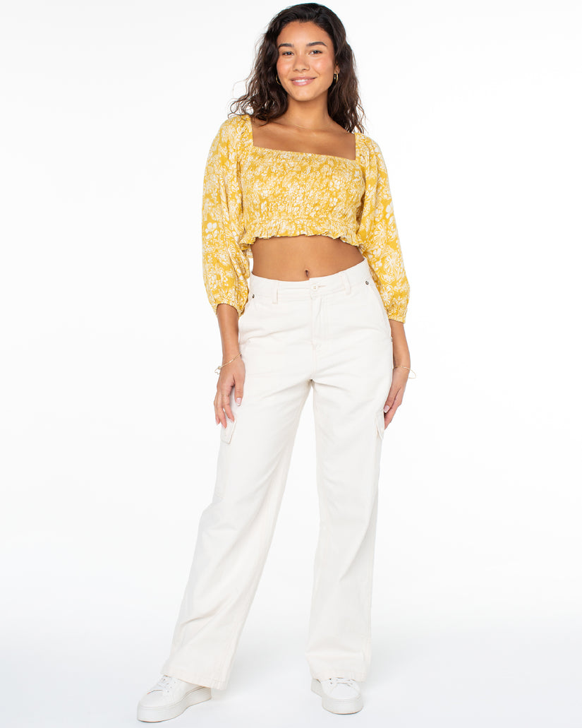 Women Roxy® Sorrento Shores Tops Yellow | GDYO-78310