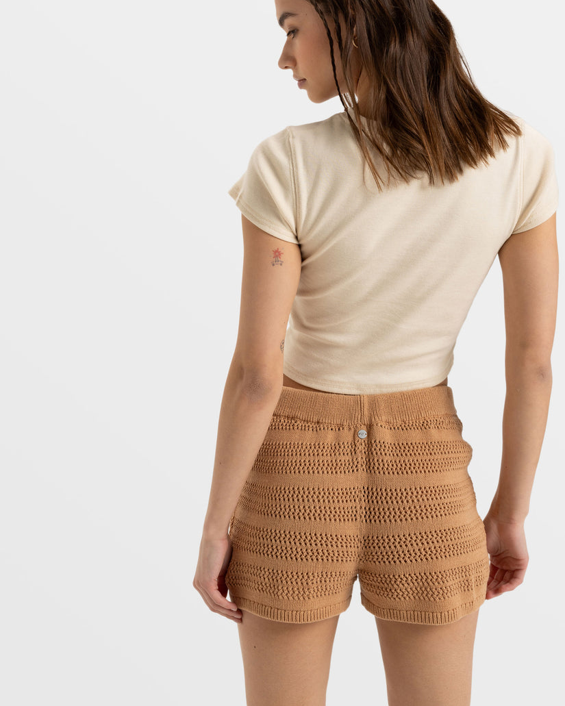 Women Roxy® Spicy Vibes Elastic Waist Shorts Brown | YIUC-74985