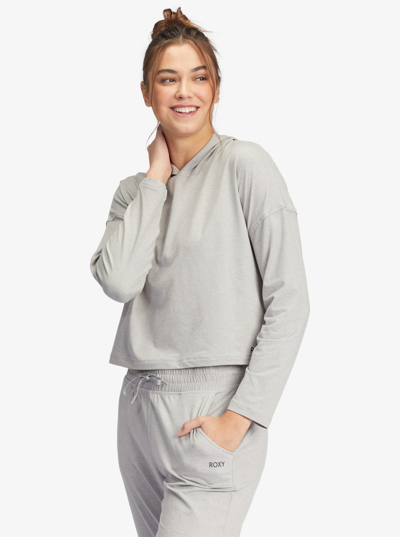 Women Roxy® Sun Might Shine Long Sleeve Hooded T-Shirt Grey | JVNH-97143