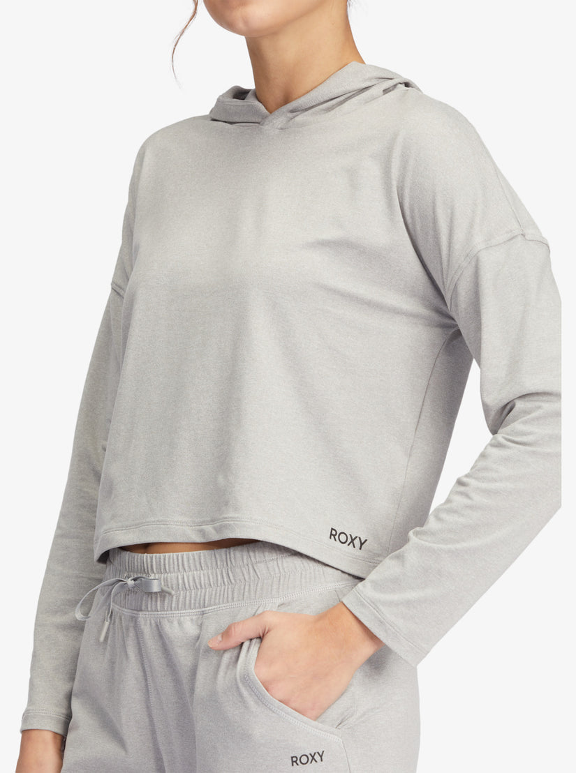 Women Roxy® Sun Might Shine Long Sleeve Hooded T-Shirt Grey | JVNH-97143