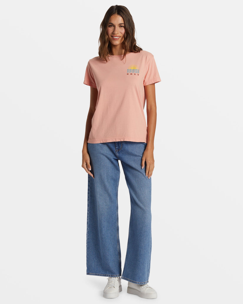Women Roxy® Sun Spun T-Shirt Pink | WQNM-70691