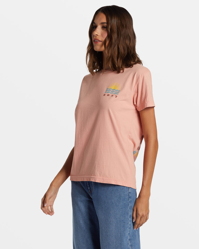 Women Roxy® Sun Spun T-Shirt Pink | WQNM-70691