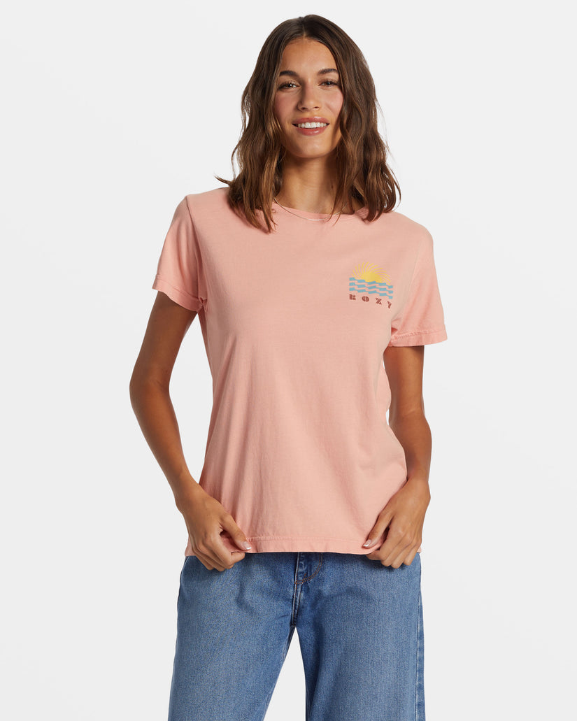 Women Roxy® Sun Spun T-Shirt Pink | WQNM-70691