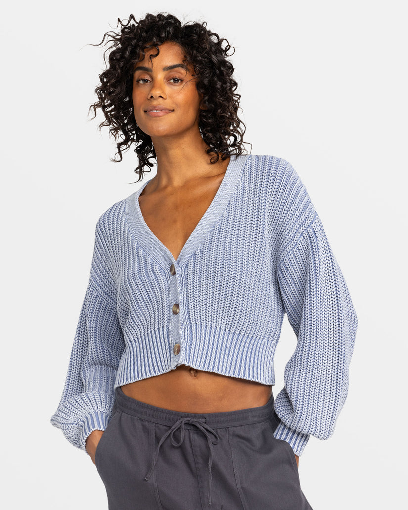 Women Roxy® Sundaze Washed Cardigan Blue | OLEW-36287