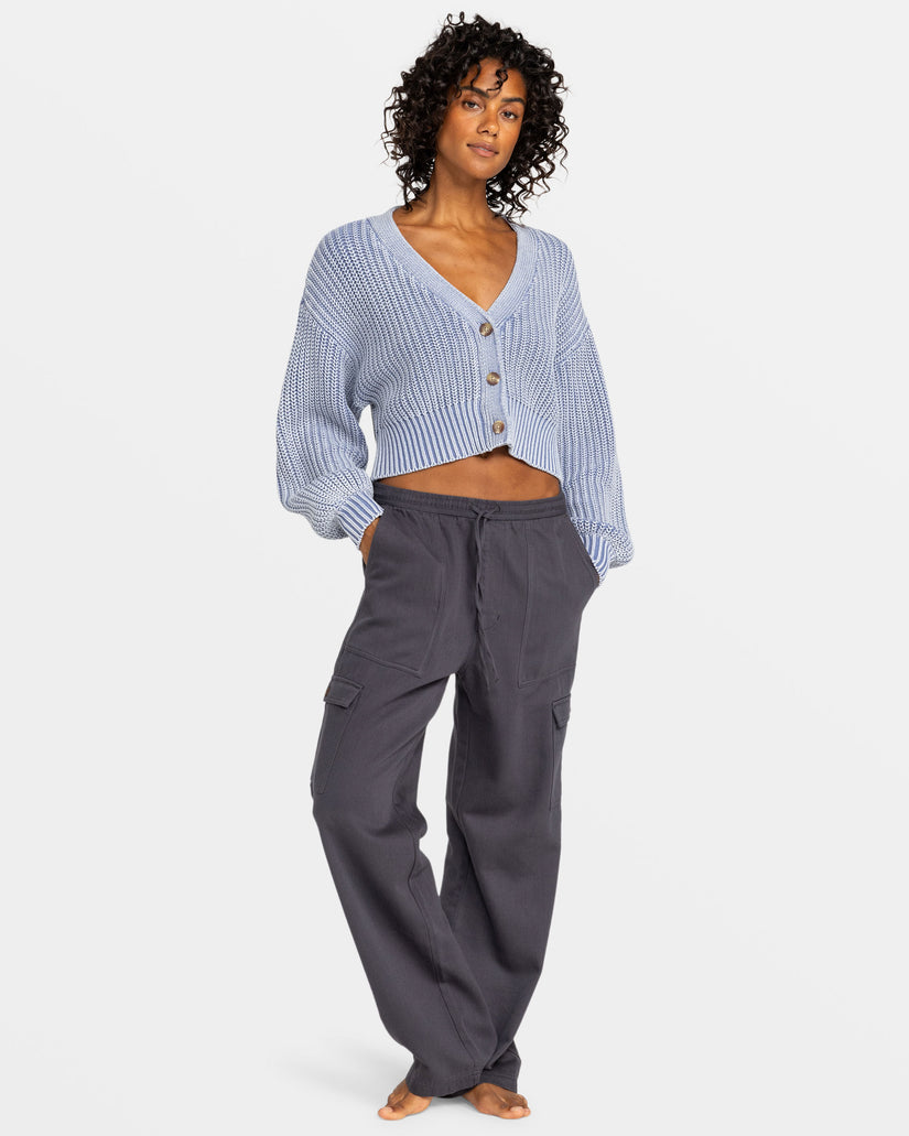Women Roxy® Sundaze Washed Cardigan Blue | OLEW-36287
