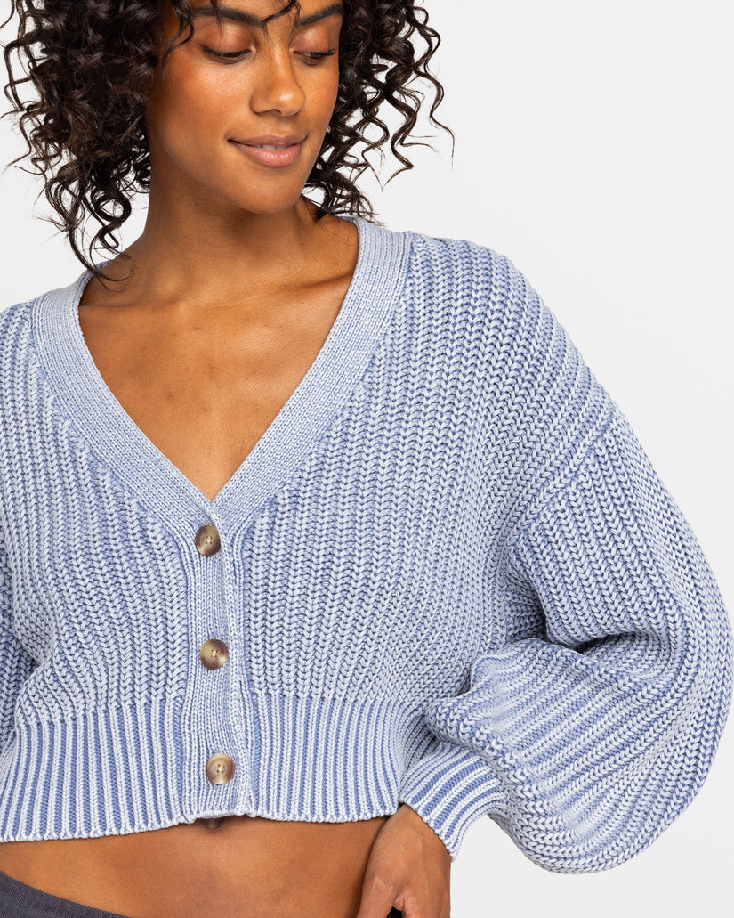 Women Roxy® Sundaze Washed Cardigan Blue | OLEW-36287