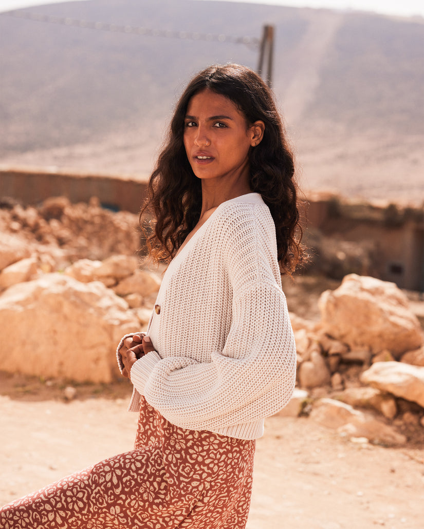 Women Roxy® Sundaze Washed Cardigan White | VLQT-85209