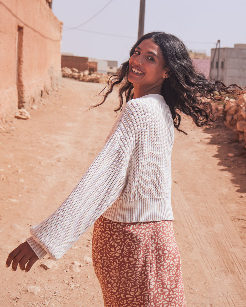 Women Roxy® Sundaze Washed Cardigan White | VLQT-85209