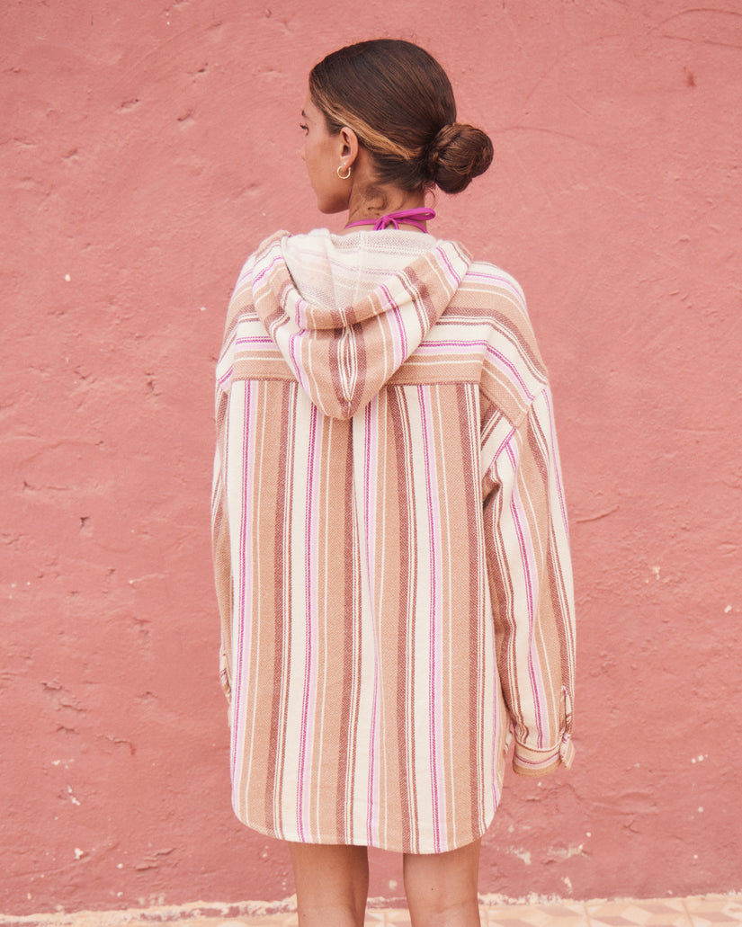 Women Roxy® Sunlight Rider Hybrid Poncho Jackets Brown Stripes | ODNT-53824