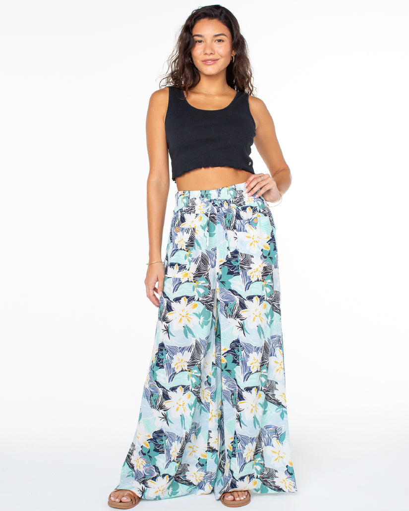 Women Roxy® Sunset Daze Wide Leg Pants Blue | MJBL-94172