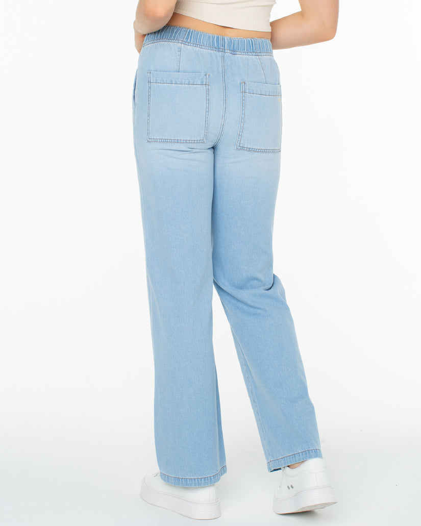 Women Roxy® Sunset Dream Faux Denim Casual Pants Blue | HFTB-37918