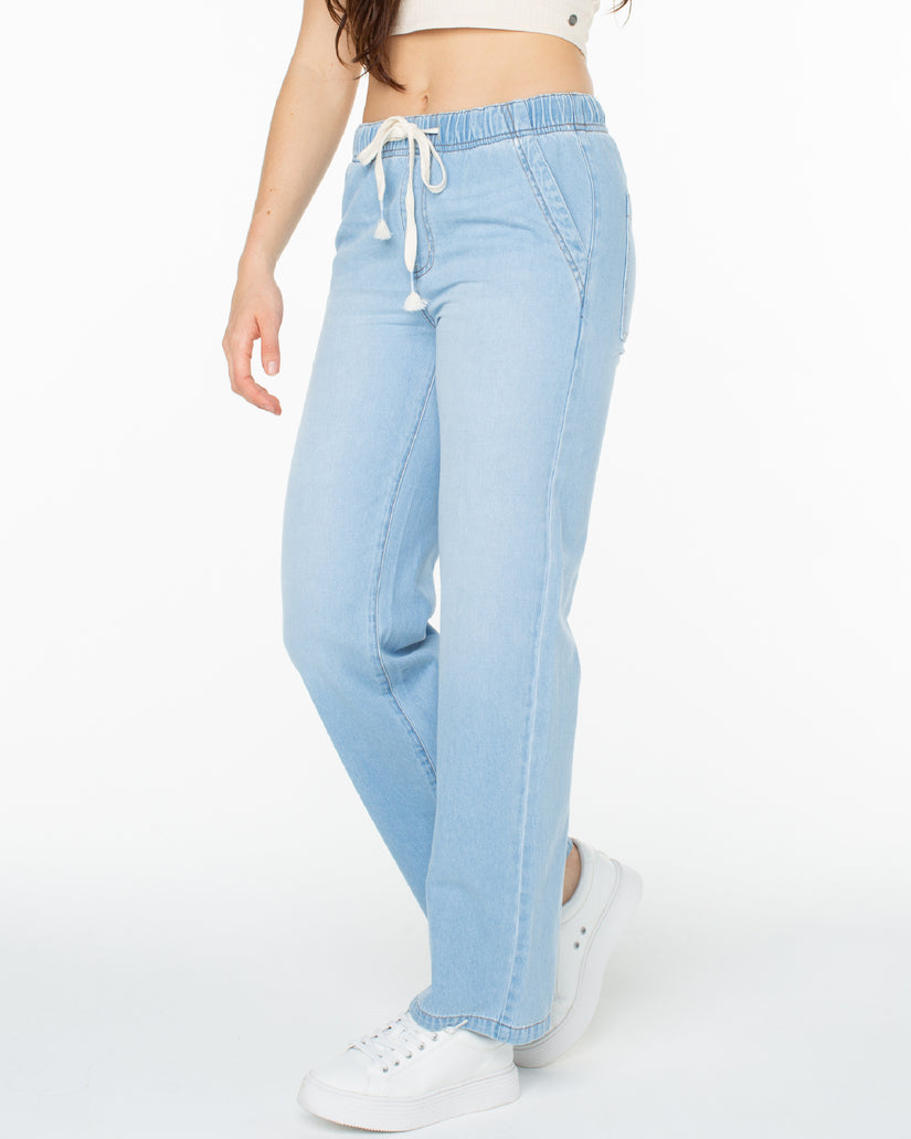 Women Roxy® Sunset Dream Faux Denim Casual Pants Blue | HFTB-37918