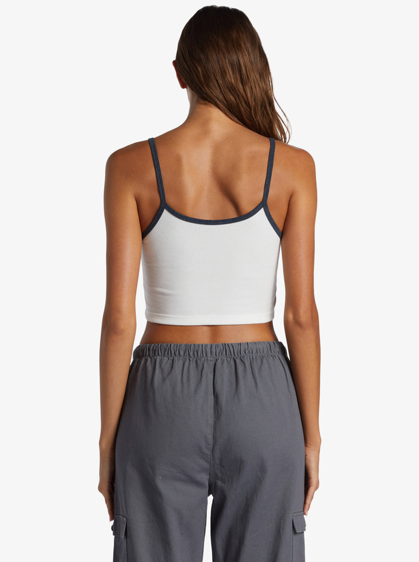 Women Roxy® Sunset Palms Crop Tops White | FEMA-96735