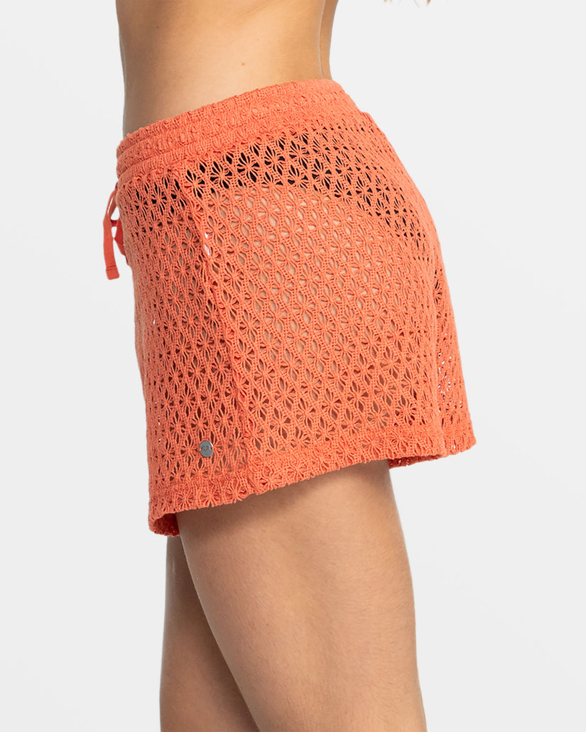Women Roxy® Sunset Riders Crochet Beach Shorts Orange | DTLW-20513