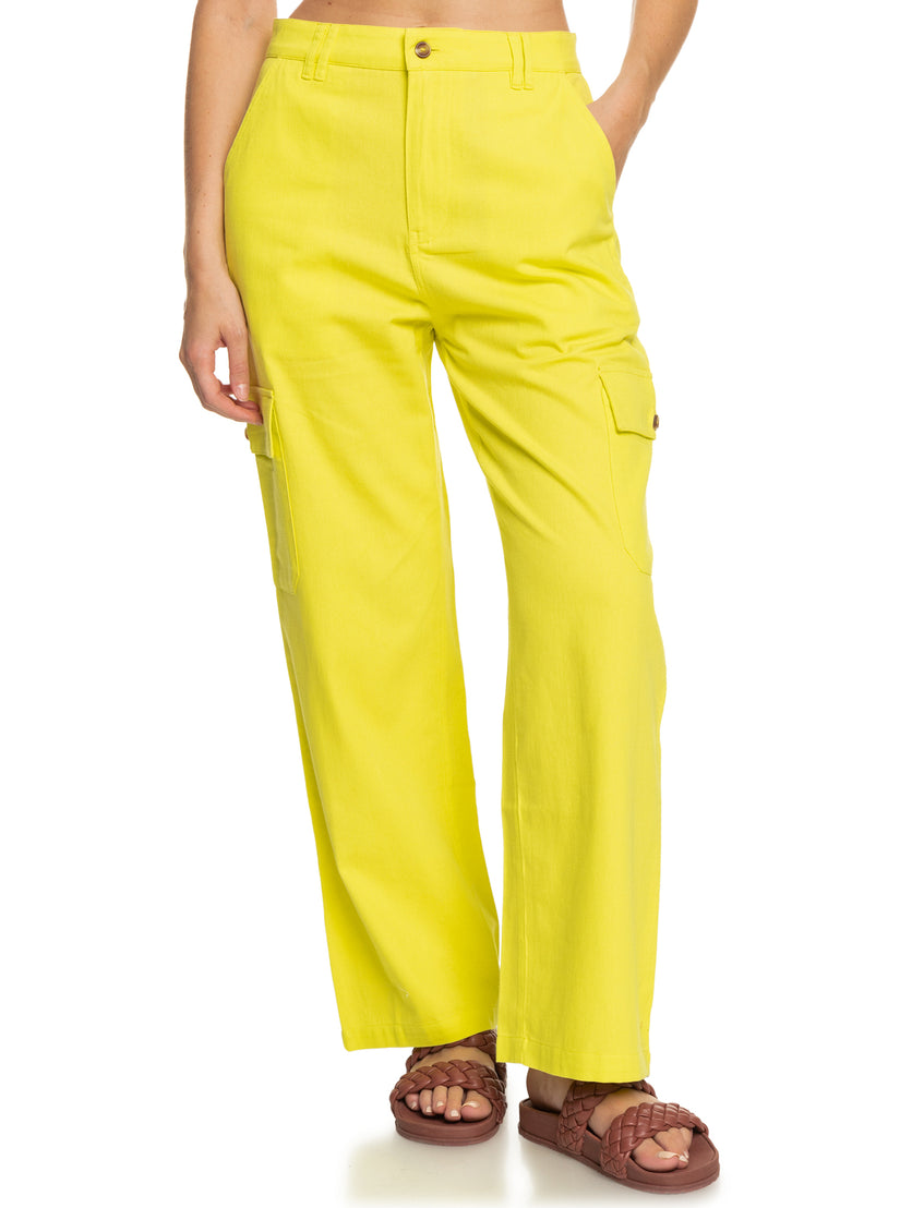 Women Roxy® Surf.Kind.Kate. Cargo Pants Yellow | MUVQ-02649