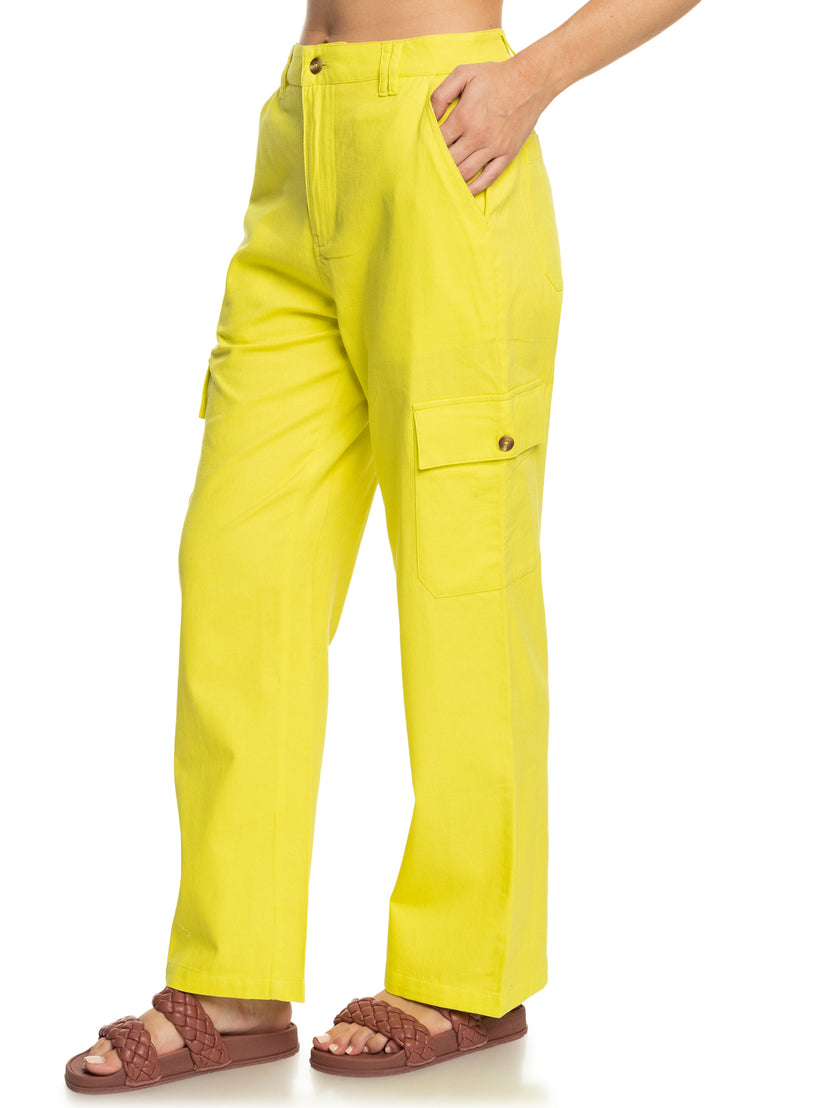 Women Roxy® Surf.Kind.Kate. Cargo Pants Yellow | MUVQ-02649