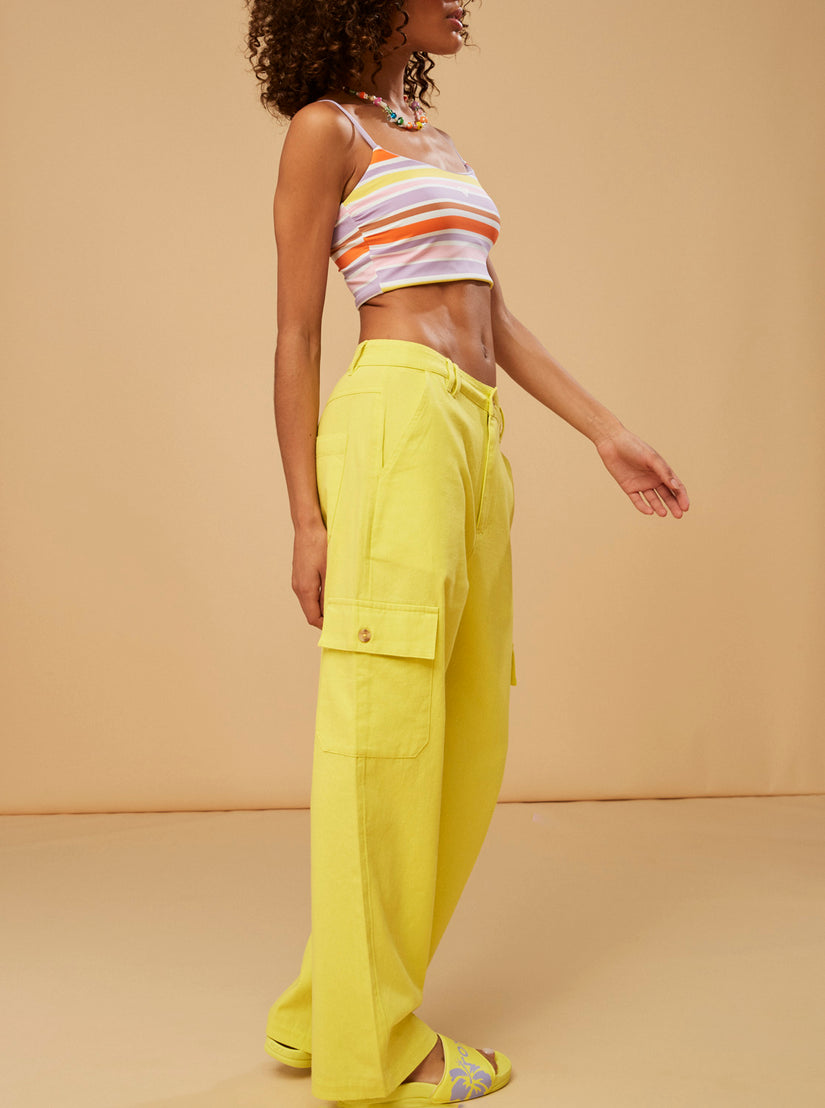 Women Roxy® Surf.Kind.Kate. Cargo Pants Yellow | MUVQ-02649