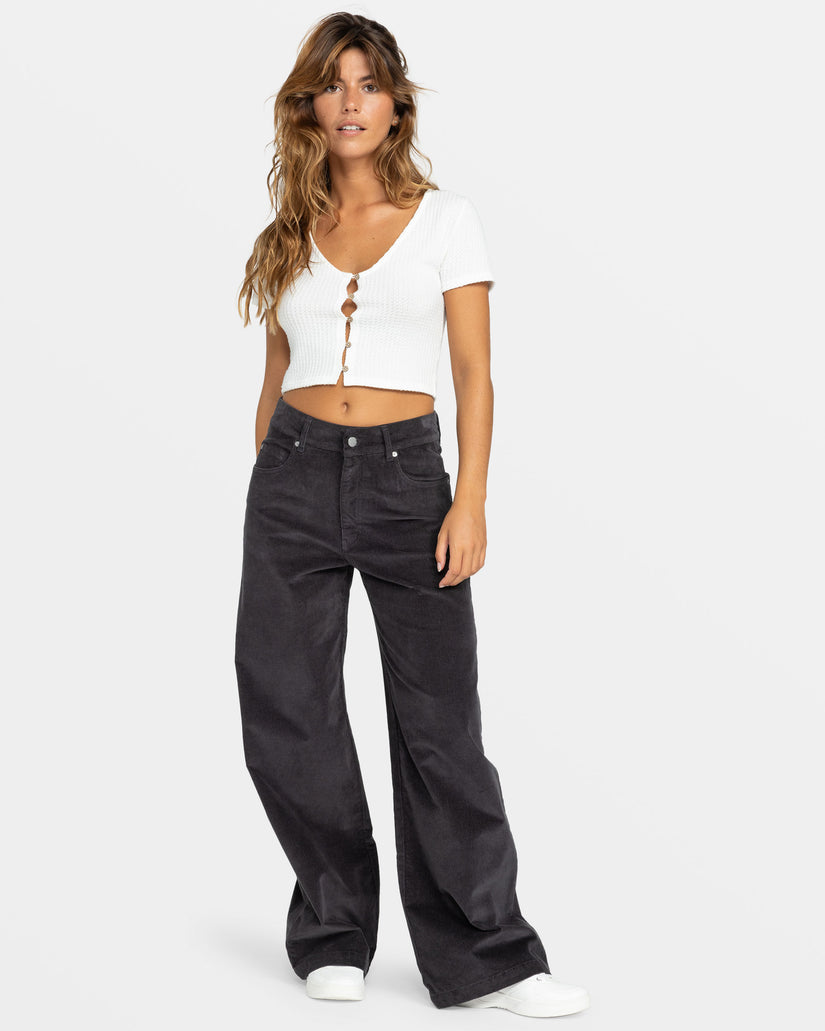 Women Roxy® Surf On Cloud Corduroy Pants Black | NMCP-81473