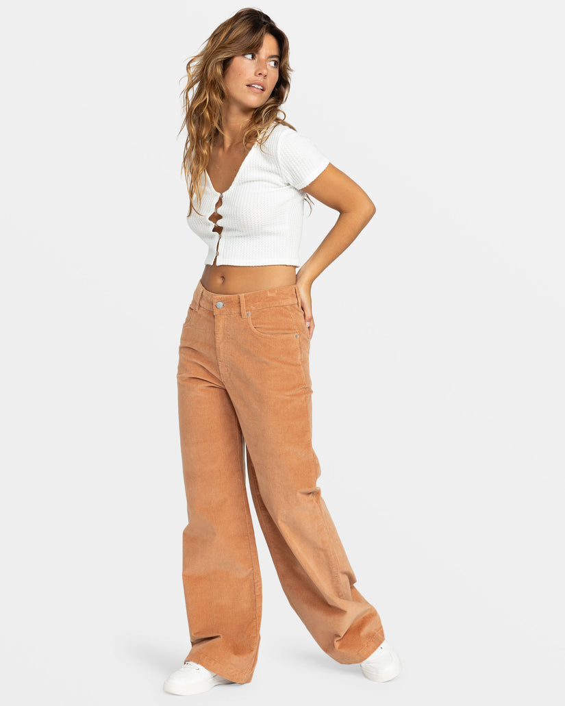 Women Roxy® Surf On Cloud Corduroy Pants Brown | UGIZ-30765
