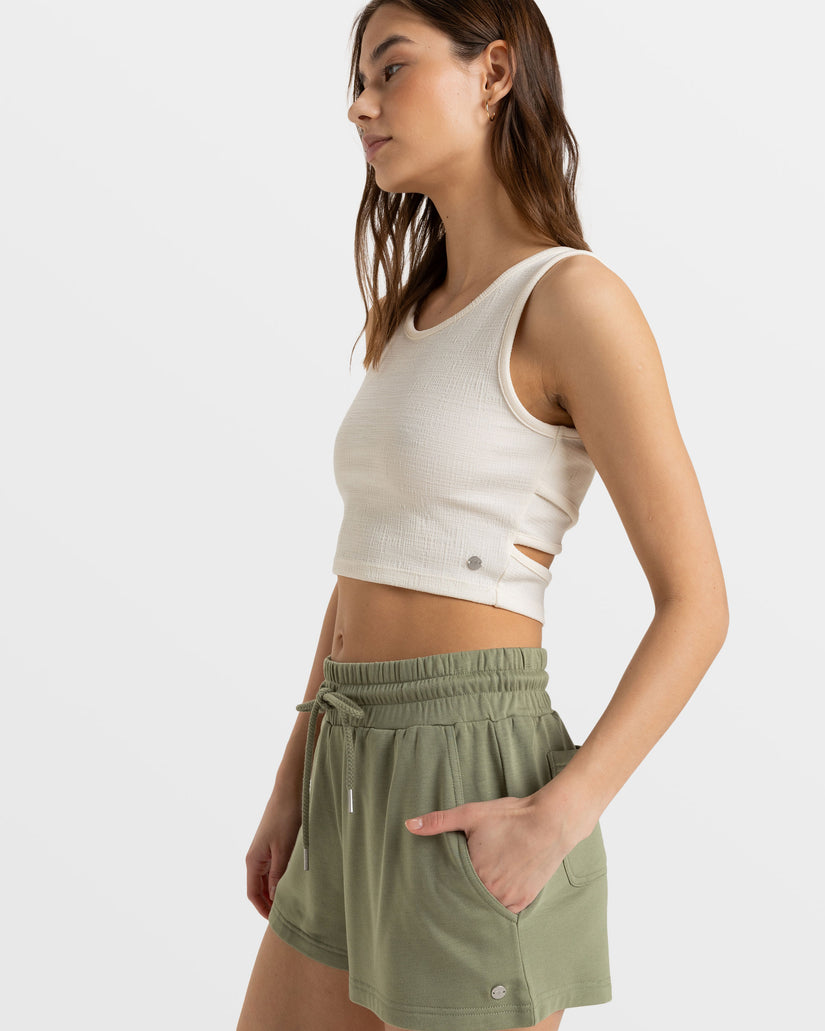 Women Roxy® Surfing By Moonlight Elastic Waist Shorts Green | VHET-05742