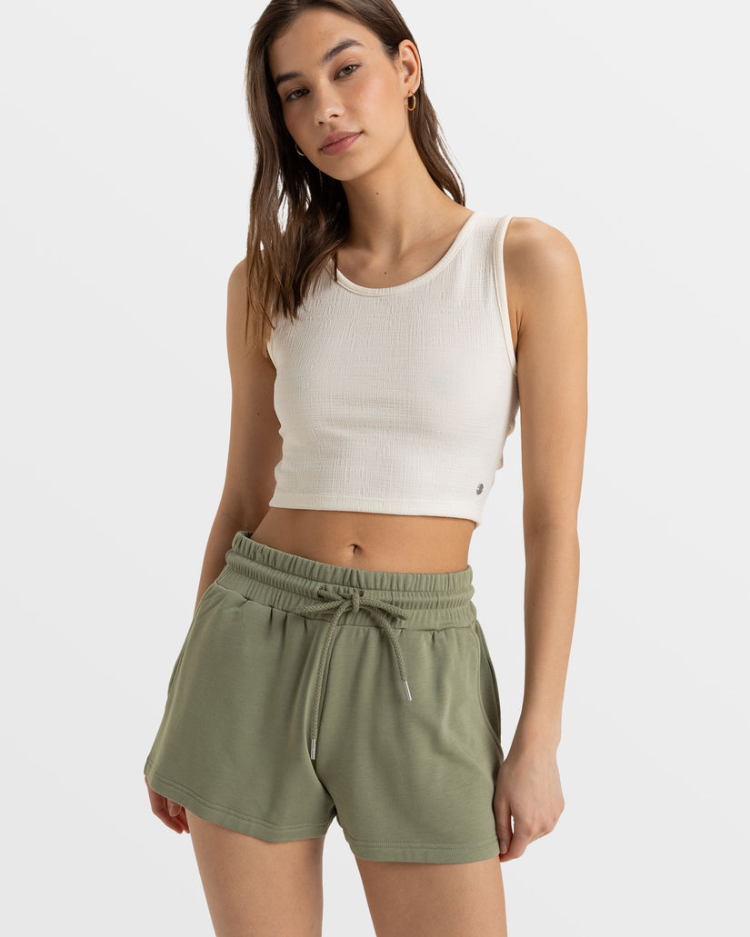 Women Roxy® Surfing By Moonlight Elastic Waist Shorts Green | VHET-05742