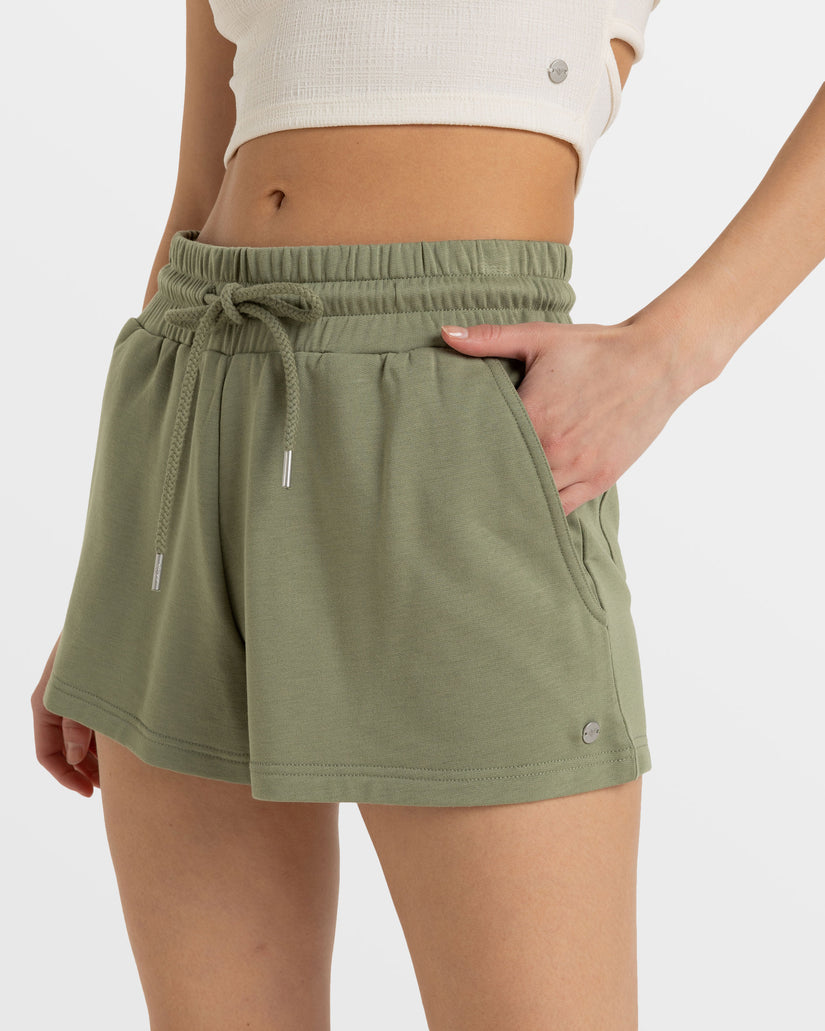 Women Roxy® Surfing By Moonlight Elastic Waist Shorts Green | VHET-05742