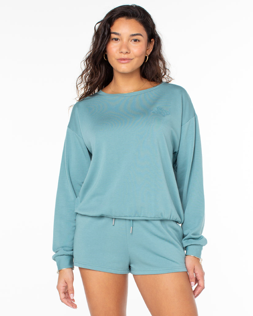 Women Roxy® Surfing By Moonlight Pullover Sweatshirt Blue | WSHG-18326