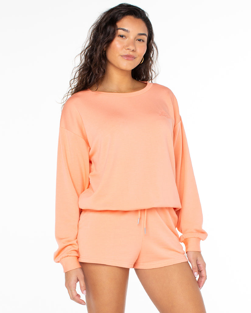 Women Roxy® Surfing By Moonlight Pullover Sweatshirt Orange | CFVW-39567