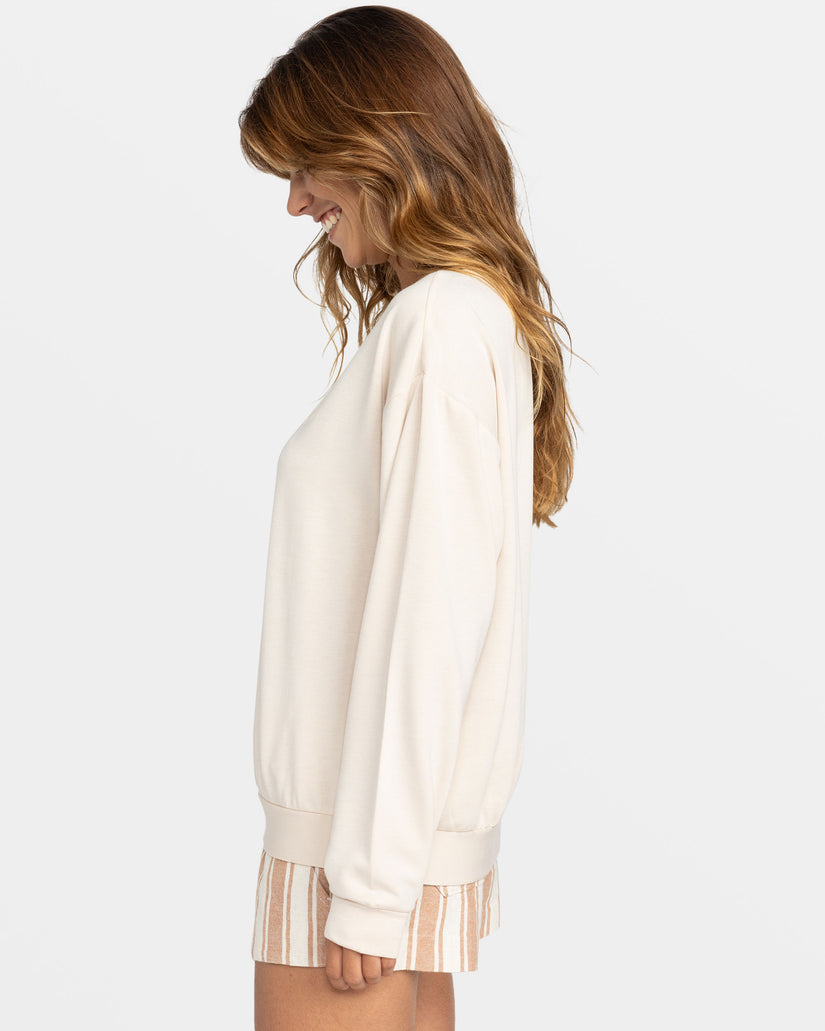 Women Roxy® Surfing By Moonlight Pullover Sweatshirt White | HXIE-43579