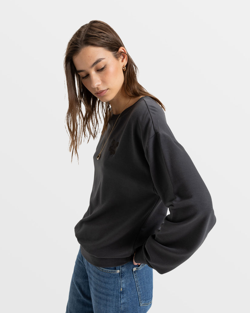 Women Roxy® Surfing By Moonlight Pullover Sweatshirt Black | XMHE-15482