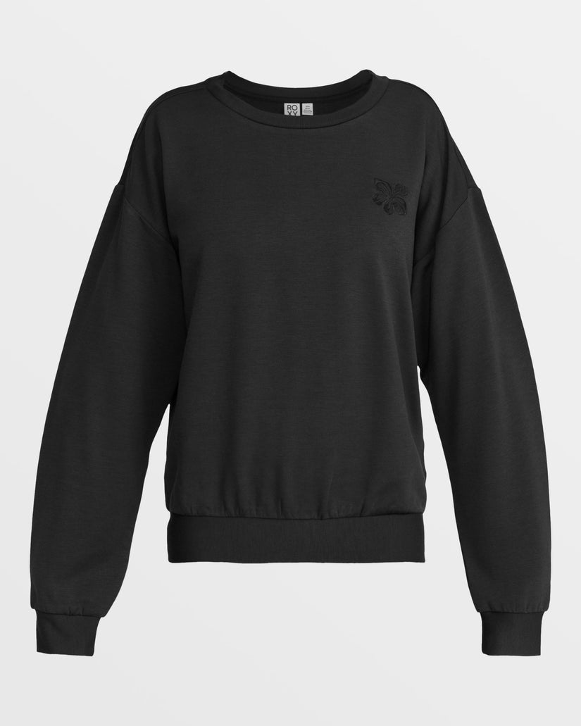 Women Roxy® Surfing By Moonlight Pullover Sweatshirt Black | XMHE-15482