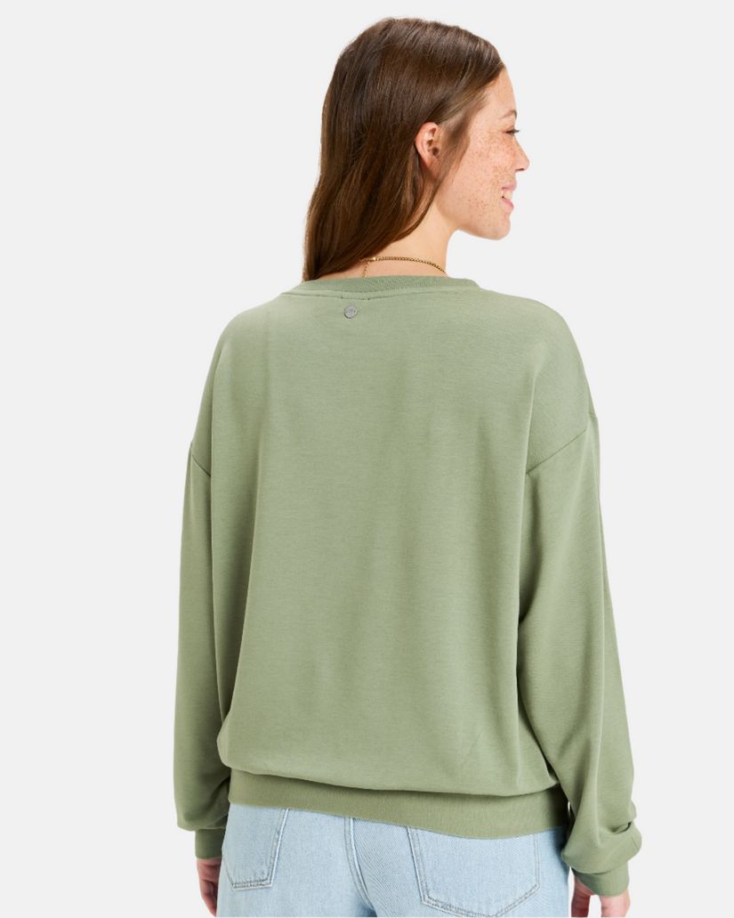 Women Roxy® Surfing By Moonlight Pullover Sweatshirt Green | JXYQ-24930