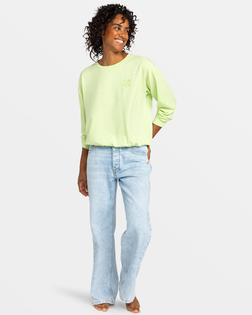Women Roxy® Surfing By Moonlight Pullover Sweatshirt Lemon | JSDG-39187