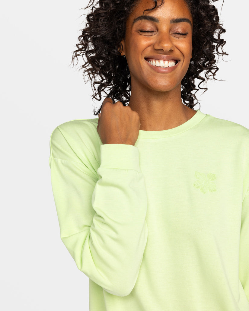 Women Roxy® Surfing By Moonlight Pullover Sweatshirt Lemon | JSDG-39187