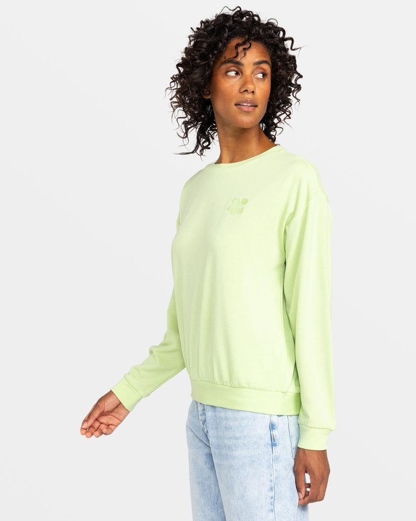Women Roxy® Surfing By Moonlight Pullover Sweatshirt Lemon | JSDG-39187