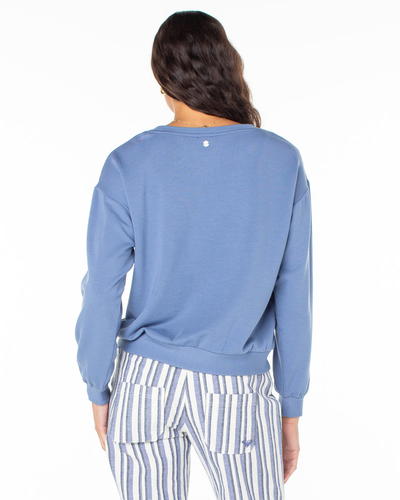 Women Roxy® Surfing By Moonlight Pullover Sweatshirt Blue | CJHF-94215