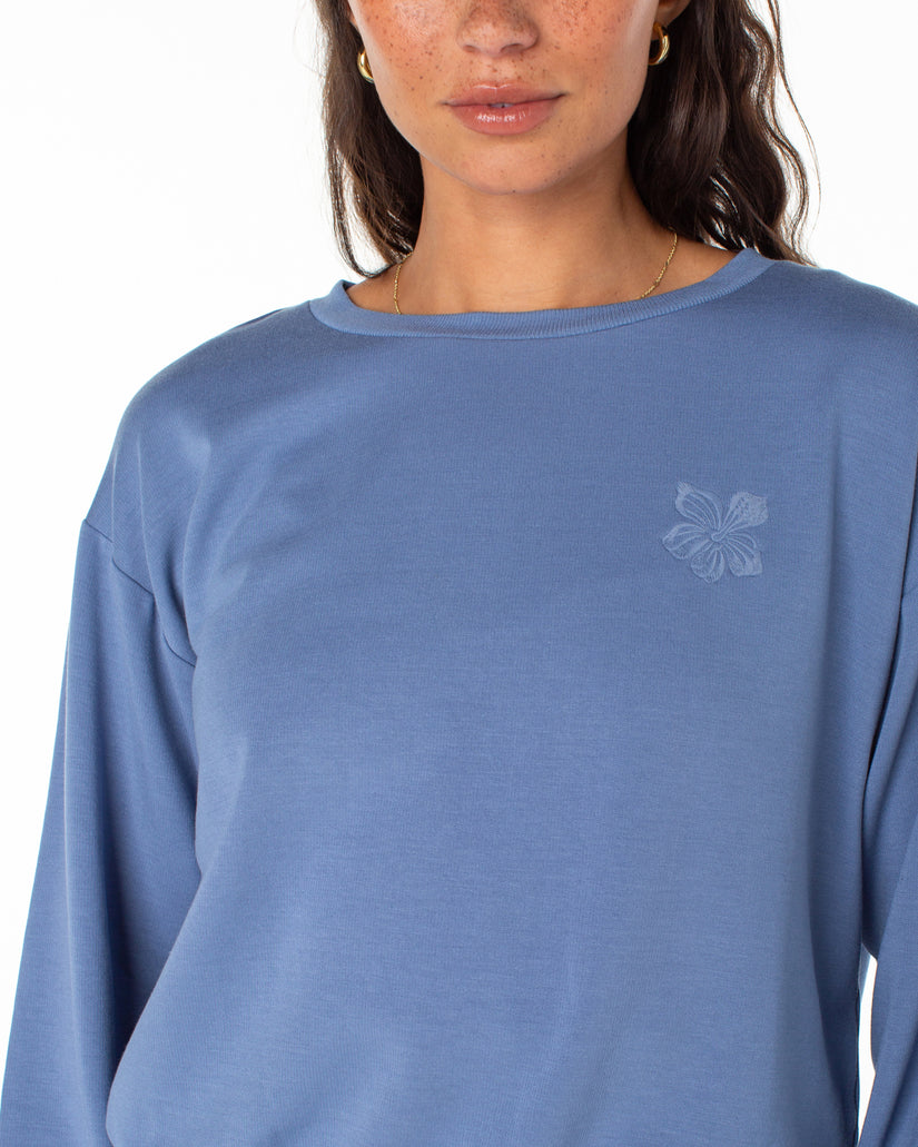 Women Roxy® Surfing By Moonlight Pullover Sweatshirt Blue | CJHF-94215