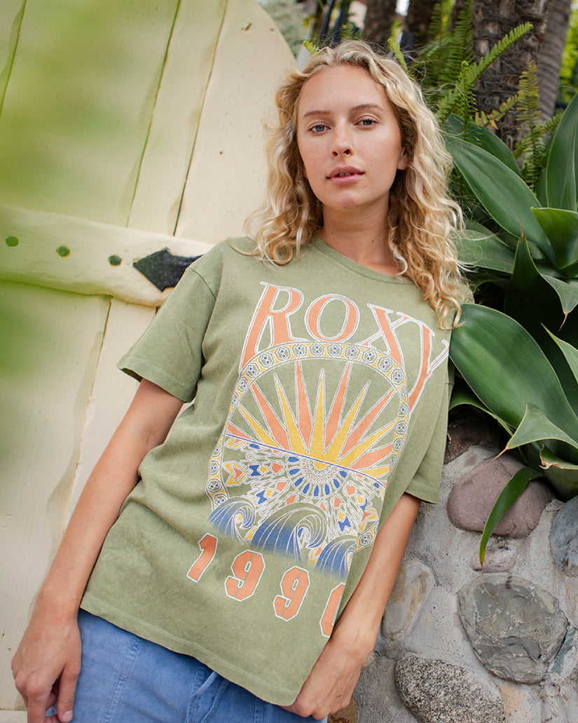 Women Roxy® Surfs Up T-Shirt Green | JPHW-90578