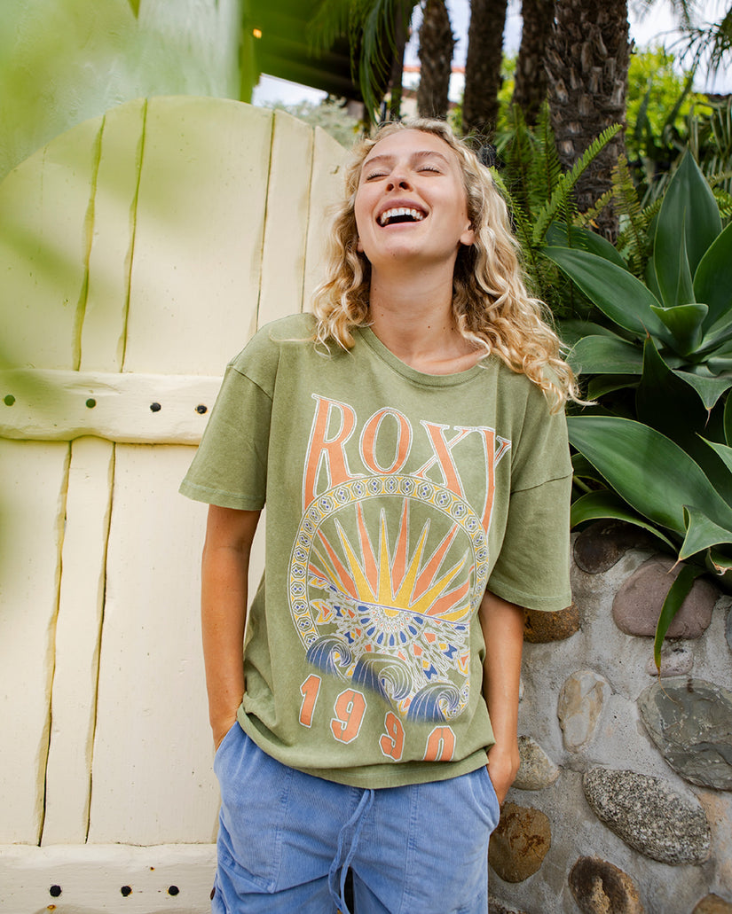 Women Roxy® Surfs Up T-Shirt Green | JPHW-90578