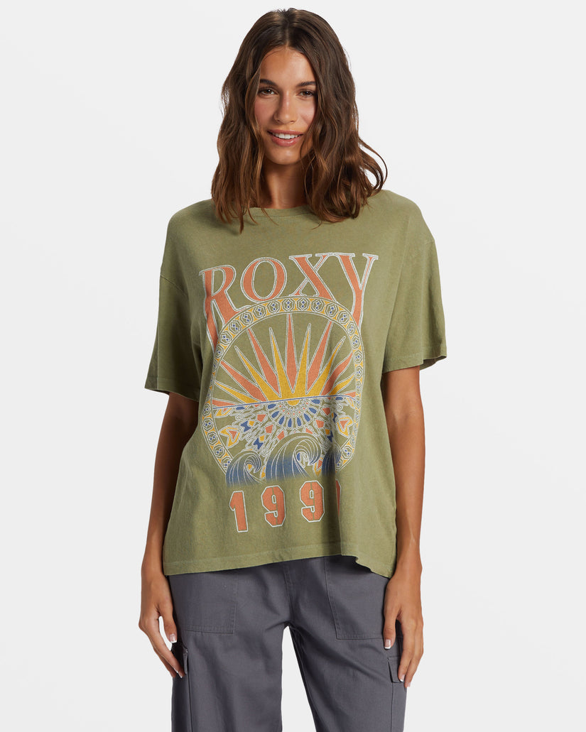 Women Roxy® Surfs Up T-Shirt Green | JPHW-90578