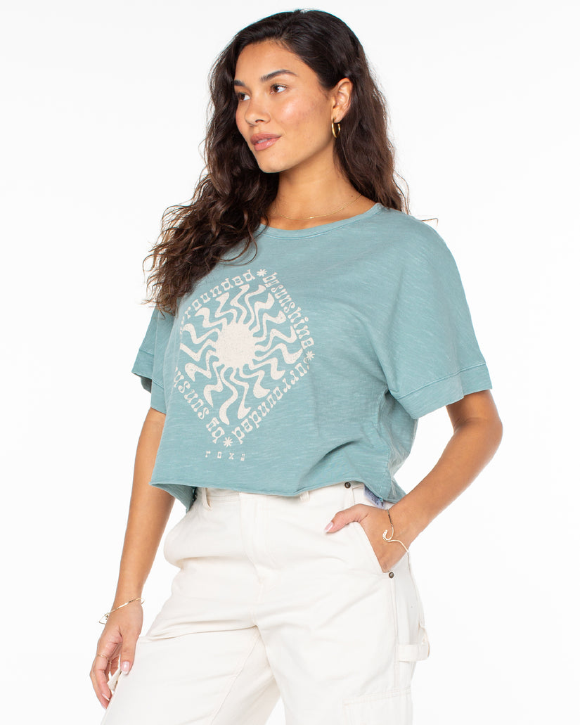 Women Roxy® Surrounded By Sunshine T-Shirt Blue | NJIA-46710