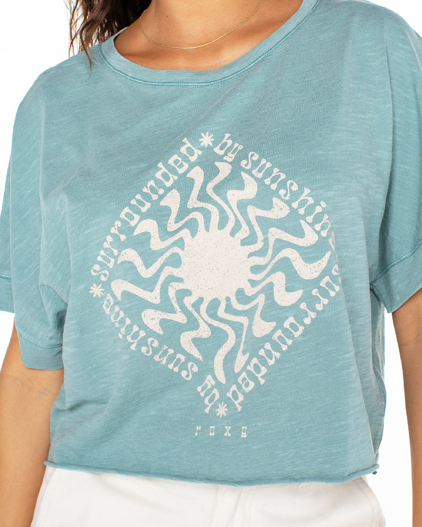 Women Roxy® Surrounded By Sunshine T-Shirt Blue | NJIA-46710