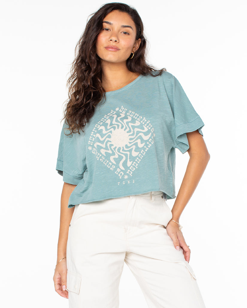 Women Roxy® Surrounded By Sunshine T-Shirt Blue | NJIA-46710