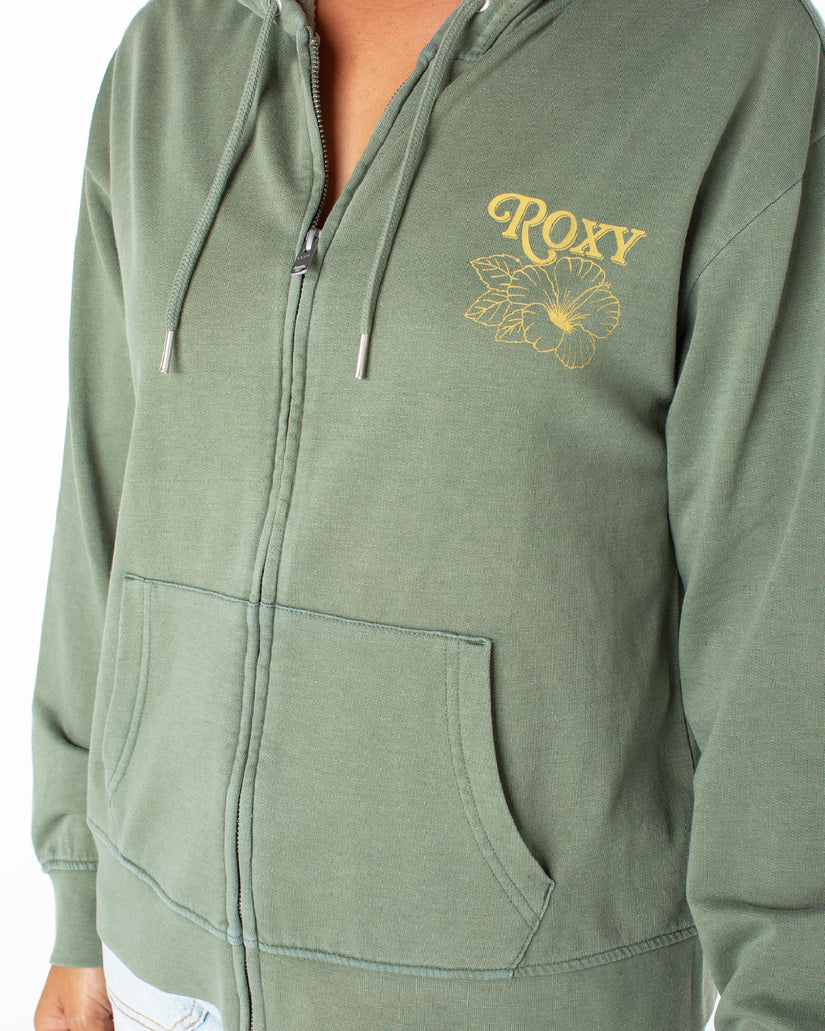 Women Roxy® Sweet Rhythm Zip Up Hoodie Green | XKGW-15374
