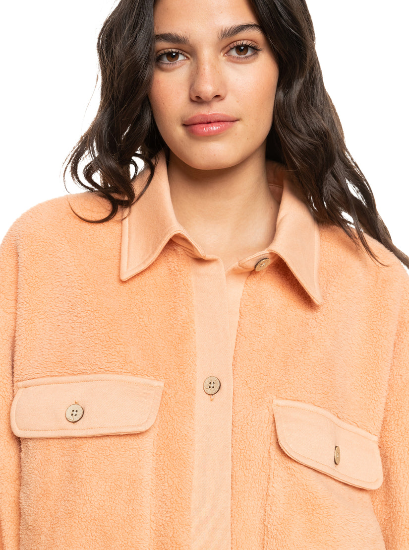 Women Roxy® Switch Up Sherpa Fleece Shirts Orange | OJIH-25976