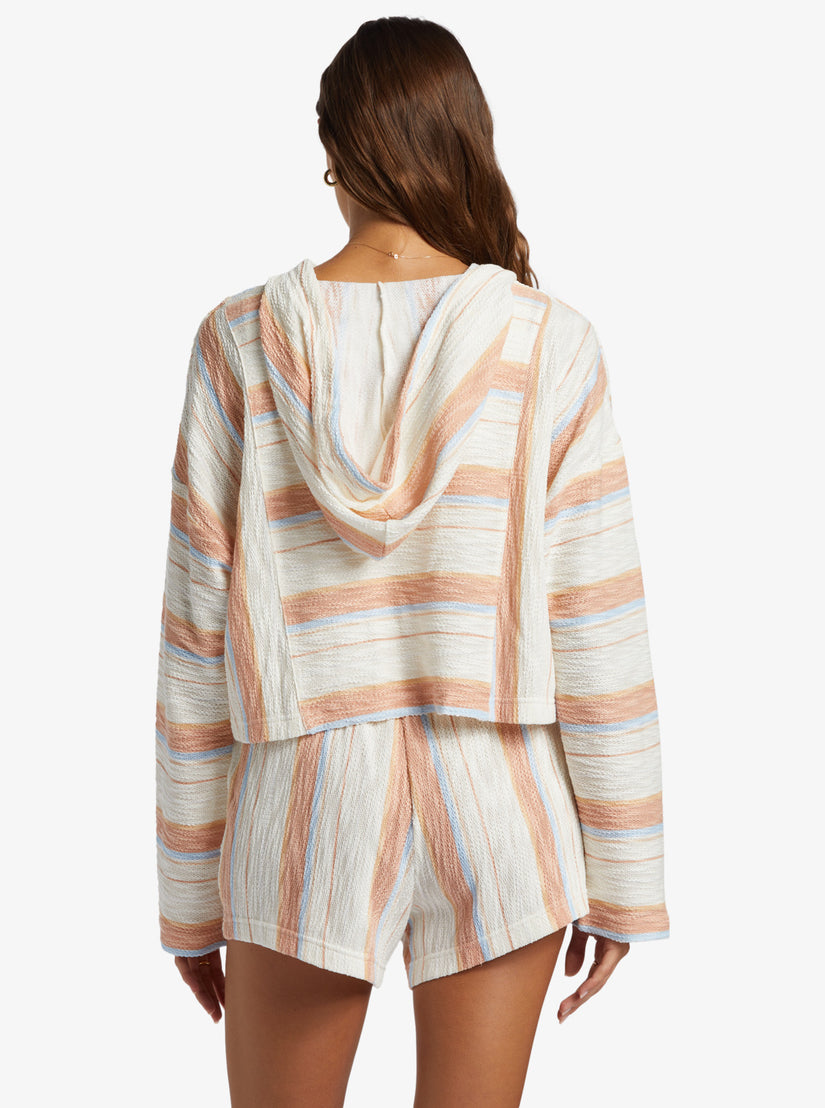 Women Roxy® Todos Santos Poncho Style Hoodie White | ADVB-14657