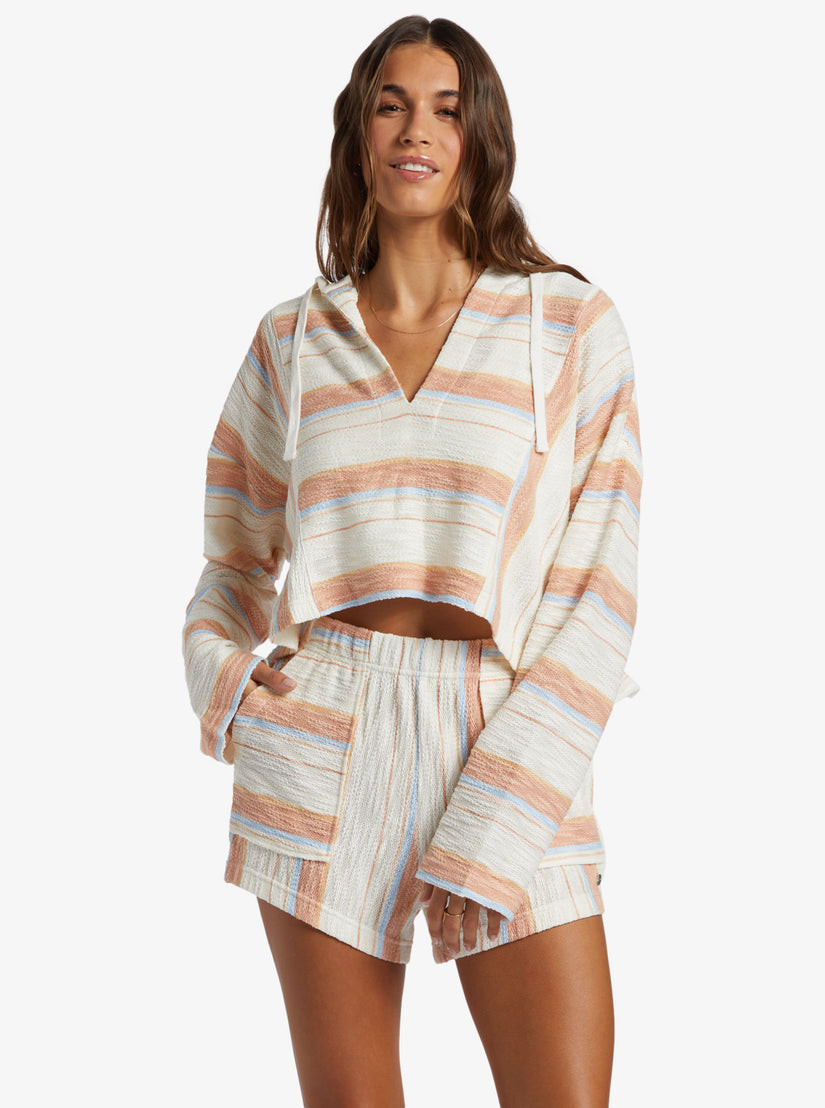 Women Roxy® Todos Santos Poncho Style Hoodie White | ADVB-14657