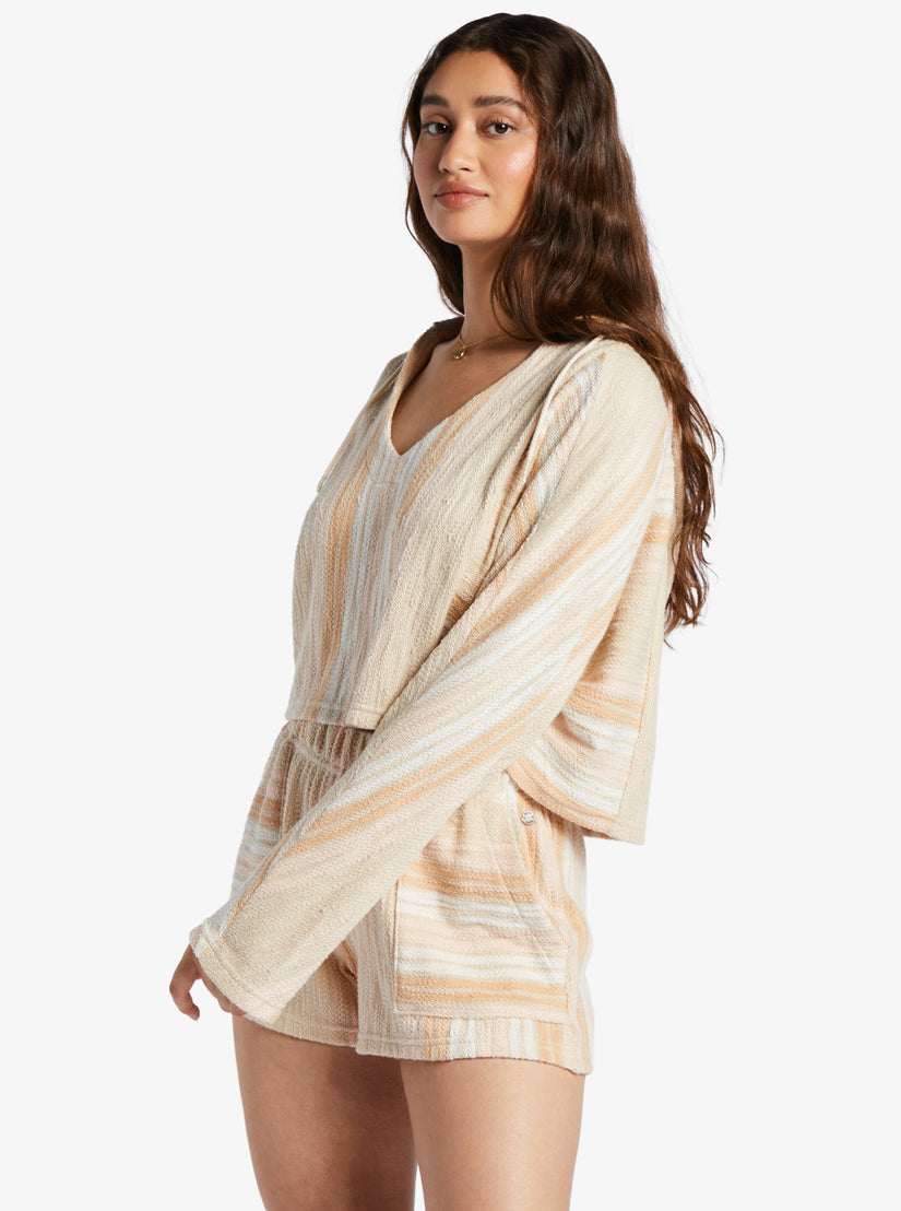 Women Roxy® Todos Santos Poncho Style Hoodie Stripes | JGLD-24063
